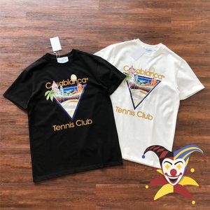 メンズTシャツキャッスルトライアングルカサブランカテニスクラブTシャツ半袖230720