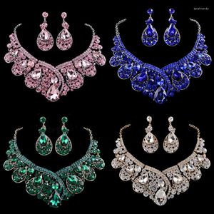 Chains European And American Vintage Necklace Earring Set 2-piece Exaggerated Light Luxury Jewelry