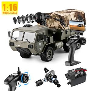 Electric RC Car 6 Wheel Drive 2 4G APP Radio Control 720P HD Camera Military Loadable Army Truck Climbing Card Hobby RC Toy Gift 230719