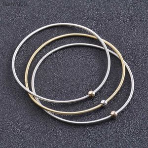 Beliebter Schmuck, einfacher Stahldraht, Durchmesser 17 mm, Federschraubenkopf, kann geöffnet und festgezogen werden, Teleskopfarbe, Federarmband L230704