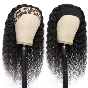 human virgin hair straight body water wave deep jerry kinky curly full machine headband wig none lace for black women275q