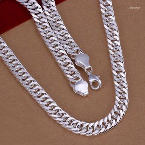 Цепи Pure 925 Серебряное ожерелье для мужчин 10 мм цепной кольер 20/24 -дюймовый кольцо мода мода мужской ювелирные аксессуары подарок биджолар