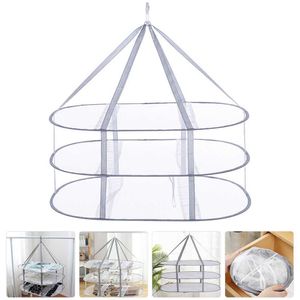Hangers Racks Tier Drying Rack Mounted Folding Hanging Dryer Clothes Hanger Basket Shoes Toy Mesh Home