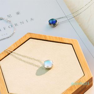 Thaya 55cm Aurora Pendant Necklace Halo Crystal Gemstone S925 Silver Scale Light Necklace for Women Elegant Jewelry210d