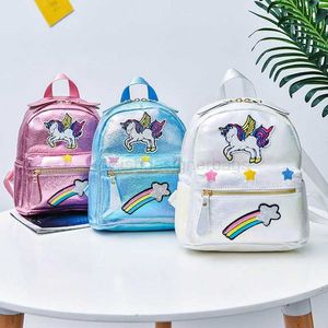 Unicorn Lazer Çocuk Çocukları Okul Kadınları Mini Karikatür Backpacks Hayvan Sequin Omuz Kızlar Moda Okul Bagajı
