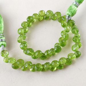 Lose Edelsteine, grüner Peridot, 4–6 mm Tropfen, facettiert/Zwiebelperlen zur Herstellung von Schmuck, Halskette, 20 cm, FPPJ Großhandel