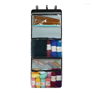 Storage Bags Hangable Yarn Bag Folding Thread Crochet Needle Handbag Knitting Needles Weave Sewing Tools Accessories Organizer