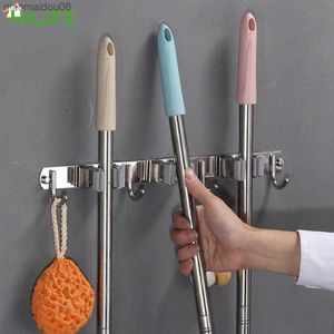 Gancio porta asciugamani in acciaio inox Cucina Accessori per l'organizzazione del bagno Porta organizzatore per mocio Porta scopa Appendiabiti da parete L230704