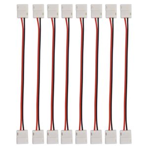 100pcs 8mm 2pin LED Connector 10mm LED Connector Adapter Cable Strip to Strip 5050 3528 Single Color LED Strip340H