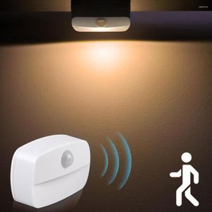 Luci notturne Sensore di movimento a LED Lampada a induzione per armadio Lampada da cucina senza fili Armadio a parete