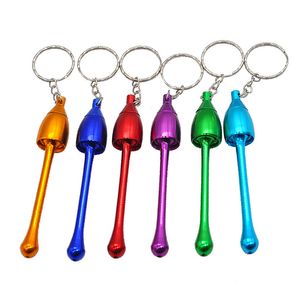 Mini Metal Smoking Pipe Keychain Glass Water Aluminum Mushroom Tobacco Pipes Accessories Best quality