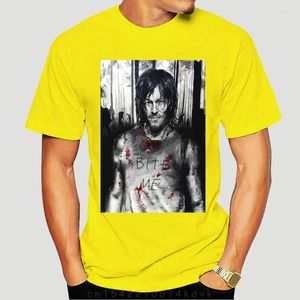 Herren T-Shirts Daryl Dixon Shirt Bite Me T-Shirt Übergroße kurze Ärmel T-Shirt Baumwolle Awesome Print Streetwear T-Shirt Cooles Top