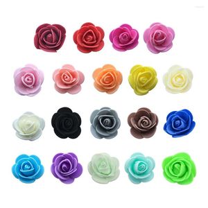 Kwiaty dekoracyjne 3,5 cm fałszywe kwiatowe głowy Baby Shower Bridal Flower Buls Making Pe Foam Rose Head Strona główna kuchnia wystrój na majsterkowanie