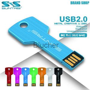 Minnekort USB -stick SUNTRSI USB Flash Drive 8GB 16G Pendrive 32GB 64G 128G Pen Drive Waterproof USB Stick Udisk 20 Nyckelgåva för PC X0720