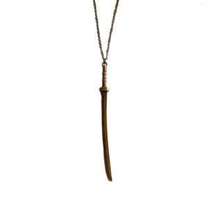 Chains Sword Necklace Retro Harajuku Dark Long Knife Pendant Men's Cool Fashion Women's Earrings Samurai Katana Jewelry Gift
