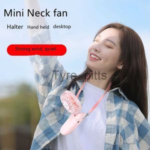 ポータブルエアクーラーXiaomi New Hanging Neck Foldable Small Electric Fan Portable Handheld Creative Student Sports Sports USB Outdoor Mini Fan X0730 X0729 X0731