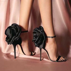 Sandaler Flower Shoes Woman Rose Flower Pumps High Heel Sandals Shoes Night Nightclub High Heels Shoes Sexy Ladies Stiletto Pumps Mujer L230720