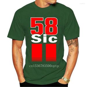 Erkek Tişörtleri Adam Giyim Marco Simoncelli 58 T-Shirt Klasik Supersic Süper SiC Gömlek Homme Kısa Kollu Tee Büyük Boy