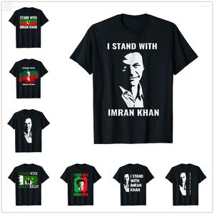 Magliette da uomo 2023 Summer I Stand With Pakistan President Imran Khan T-Shirt per uomo Donna Unisex Shirt Top Cotton Tees