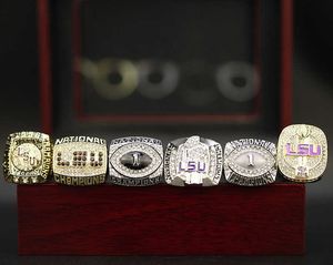 Conjunto de 6 anéis Liga Universitária da Louisiana Ncaa Lsu Anel Campeão