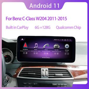 10 25 Qualcomm Android 11 6G RAM 128G ROM для Mercedes Benz C Class W204 2011-2013 Car Radio GPS Navigation Bluetooth Wifi H272V