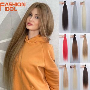 Synthetic Wigs Kinky Straight Hair Synthetic 36 Inch Yaki Bundles Blonde Weave 230227