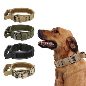 Obroże dla psów smyczy taktyka wojskowa kołnierz psów średnie duży kołnierz psie niemiecki kołnierz shepard do chodzenia podwójnego sterowania kołnierzem 230719
