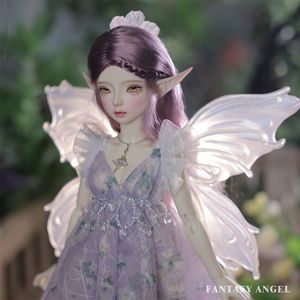 Dolls BJD Doll 14 Heardind Flashing Wing Fishtail Skirt Detachable Magnetic Suction Fairy Ears Hand Made Artist Ball Jointed 230719
