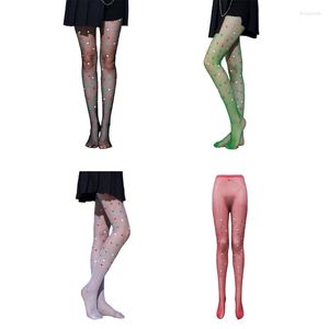 Skarpetki dla kobiet wzorzyste rajstopy Fishnet pończochy seksowne rajstopy legginsy dla imprezowego klubu t8nb