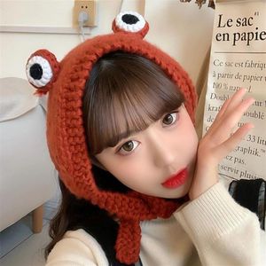 Cartoon Frog Hat Caps Solid Color Women Winter Autumn Knitted Costume Hats Hip-Hop Pography Prop Party Cap200u