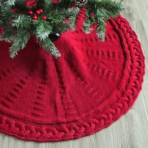 Noel dekorasyonları örme ağaç elbise kırmızı önlük süsleme