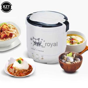 Electric Skillets 1L Electric Rice Cooker Car Truck Multicooker Soup Porridge Cooking Food Steamer 12V 24V Electric Lunch Box Home Rice Cookers J230720