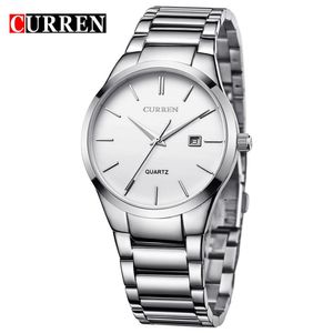CURREN Luxury Classic Fashion Business Men Watches Display Date Quartz-watch Wristwatch Stainless Steel Male Clock Reloj Hombre281o