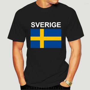 Mäns T -skjortor Sverige Sverige Mens Shirt Swedish Swede Tshirt Nation Team Sports Gym Kläd Land SWE Män/kvinnor topp