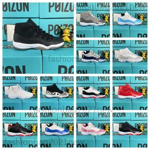 Designer Classic jumpman 11 11s Scarpe da basket uomo donna giallo Bianco Snake Leopard Pattern jordab 11 scarpe blu scuro grigio freddo DMP 25 ° anniversario scarpe da ginnastica barone rosso