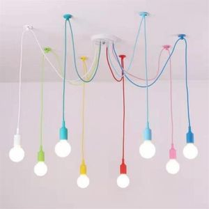 Renkli sanat kolye ışık modern diy tasarım asılı lamba örümcek avizesi e27 koltuklar lambalar kapalı dekorasyon ışıkları282g