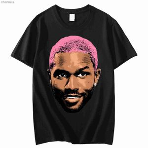 T-shirt da uomo Frank Vintage Blond Hip Hop Cantante di musica pop R BT-shirt casual di alta qualità 100% cotone Stampa oversize Casual Top Spedizione gratuita T240123