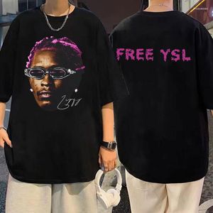 Herren T-Shirts Rapper Konzert Young Thug Thugger Slime Season Shirt Pink Rare Hip Hop Grafik T-Shirt Männer Übergroße T-Shirts Rap Tees