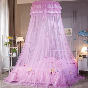 Elegante letto in tulle per bambini Letto a cupola Rete a baldacchino Circolare Rosa Rotondo Cupola Biancheria da letto Zanzariera per Twin Queen King9111403287N