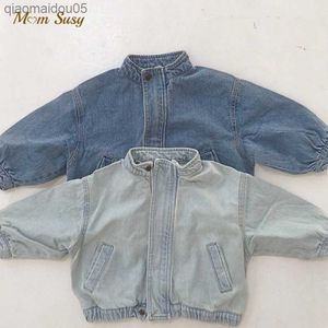 Baby Boy Girl Denim Jacket Zipper Infant Toddle Jean Coat Kid Jean Clothing Baby Outwear Spring Autumn Chaqueta Clothes 1-7Y L230712