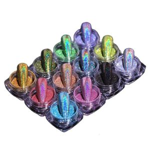 Nail Glitter 12pcs Holographic Powder 005mm Dust Sequins Pigments Art Flakes Decoration DIY Pigment 230801