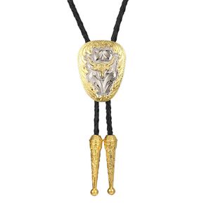 Bolo يربط KDG Western Cowboy Zinc Alloy اثنتين من الدرع الحيوانية Bolo Tie Western Cowboy Men and Women Exploys HKD230719