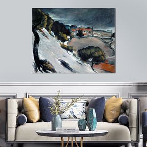 Arte em tela abstrata neve derretendo em L Estaque Paul Cezanne Pintura a óleo artesanal Decoração moderna para apartamento estúdio