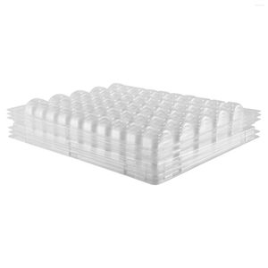 Sacos de armazenamento PET transparentes que podem ser fechados, bandejas de macarons franceses - comporta 50 macarons por conjunto, pacote com 4 conjuntos