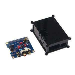 Raspberry Pi 3 Audio-Soundkartenmodul I2S-Schnittstelle HIFI DAC-Erweiterungskarte Schwarzes Acrylgehäuse für Raspberry Pi 2 223o