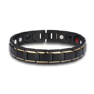 Therapeutic Energy Healing Bracelet Titanium Steel Magnetic Therapy Bangle Bracelets FO 253u