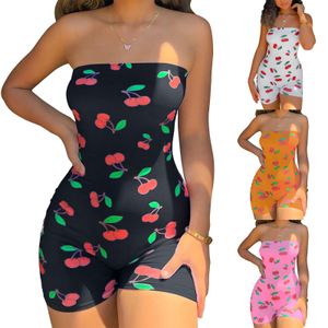 Macacões Macacão Feminino Verão Curto Conjunto Sexy Playsuit Decote Canoa Sem Manga Fora do ombro Rosa Preto Laranja Branco 230719