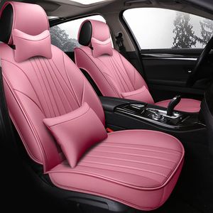 Universal Fit Full Leather Car Seat Cover Airbag Compatible för de flesta bil sedan SUV eller BMW Mercedes-Benz Mazda Protective Cushion P175f