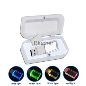 Memory Cards USB Stick New Crystal USB Flash Drive with LED Light Usb 20 4GB 8GB 16GB 32GB 64GB Photography Gifts Pendrive Custom pen drive x0720