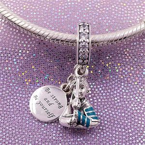 2020 S925 Sterling Srebrny Mulan Enamel CZ Dangle Charm Bead Pasuje do europejskiej biżuterii Pandora Bracelet Naszyjniki Wisianty 283V